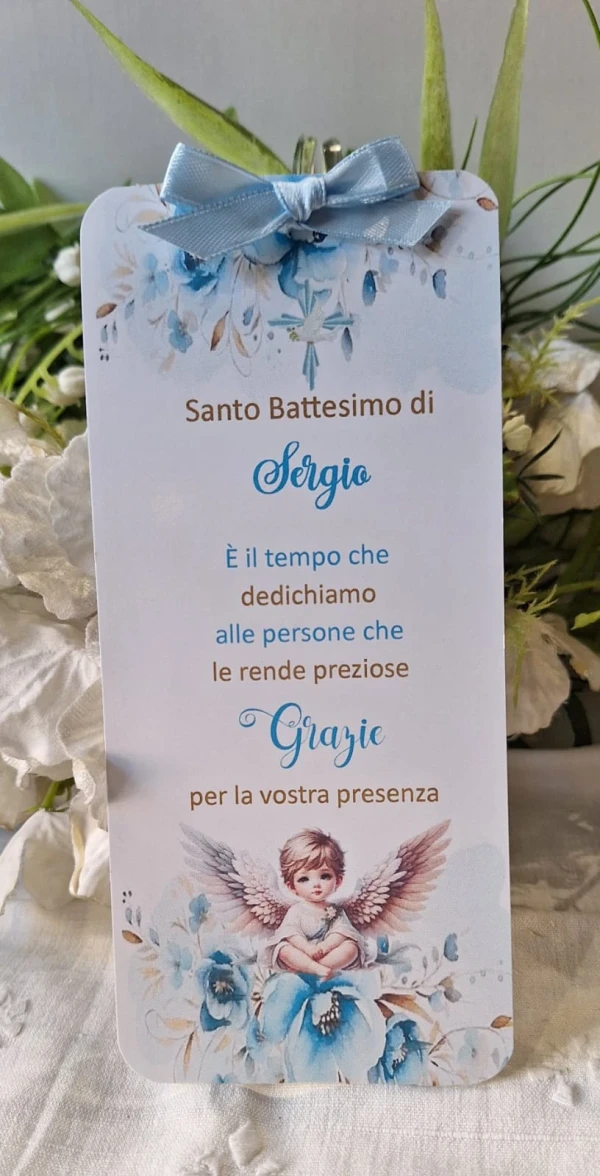 Segnalibro Battesimo bimbo angelo