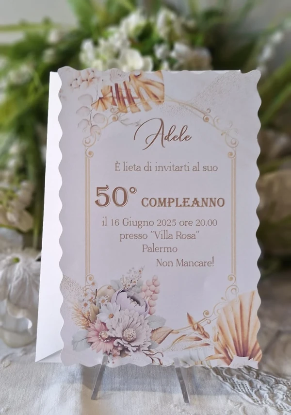 Invito 50 Anni Donna Pampas