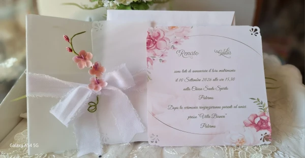 Partecipazione Matrimonio con fiocco