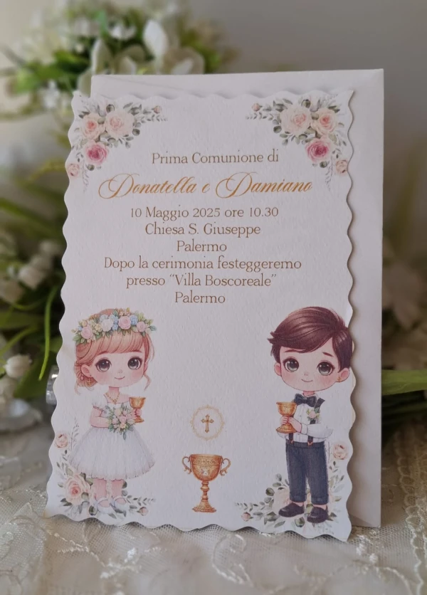 Invito Prima Comunione gemelli