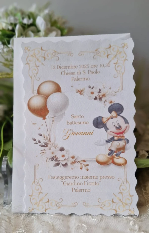 Invito Santo Battesimo Topolino