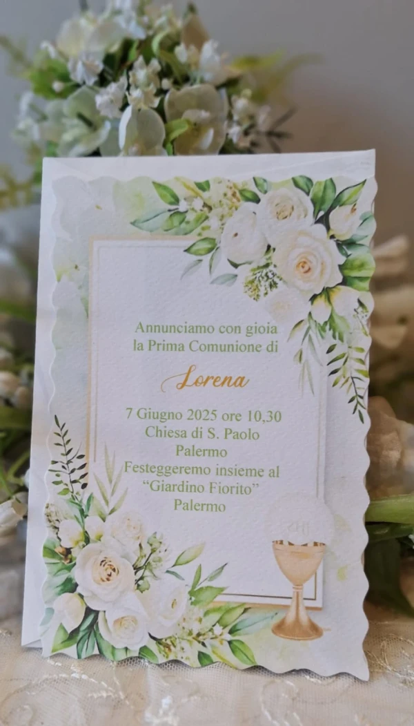 Invito Prima Comunione fiori